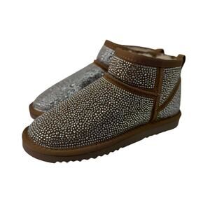 INC Women’s Boots sz 6 Shearling Studded Insulated Winter Tan NEW #M479